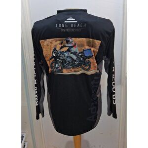 Long Beach BMW Motorcycles Men's Shirt L Polyester LS Pullover Made in USA GUC